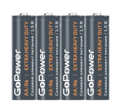 Батарейки солевые GOPOWER EXTRA HEAVY DUTY AA / R6, 4 шт.