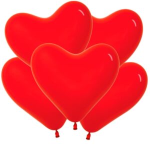 Сердце (11"30см) Красный Пастель / Red, 100 шт