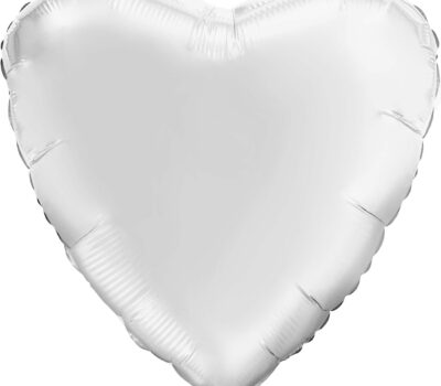 Шар (19"/48 см) Сердце, Белый, 1 шт.