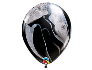 Воздушный шар Q (11"/28см) Супер Агат Black White 1упак., 25 шт