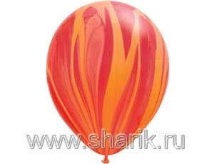 Воздушный шар Q (11"/28см) Супер Агат Red Orange 1 упак., 25 шт