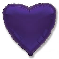 Шар (18"/46 см) Сердце, Фиолетовый, 1 шт.