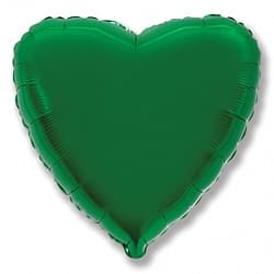 Шар (18"/46 см) Сердце, Зеленый, 1 шт.