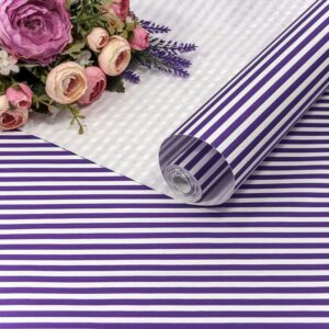 Упаковочная бумага, Крафт (0,5*10 м) Полосы, Фиолетовый, 1 шт.