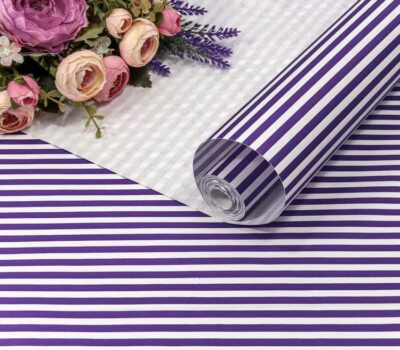 Упаковочная бумага, Крафт (0,5*10 м) Полосы, Фиолетовый, 1 шт.