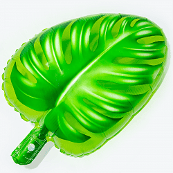 Шар с клапаном (15''/38 см) Мини-фигура, Пальмовый лист, Зеленый, 1 шт.