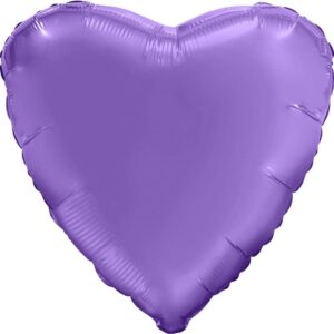 Шар (19''/48 см) Сердце, Пурпурный, Сатин, 1 шт.