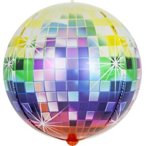 Шар К (24''/61 см) Сфера 3D, Сверкающее диско, Разноцветный, Градиент, 1 шт.
