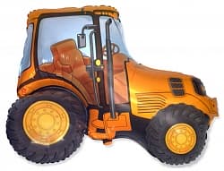 Шар (37"/94 см) Фигура, Трактор, Оранжевый, 1 шт.