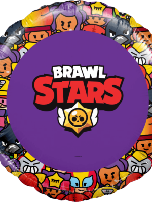 Шар (18''/46 см) Круг, Brawl Stars, Команда бойцов, дизайн №1, Фиолетовый, 1 шт. в упак.