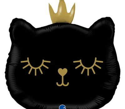 Шар  Г(26"/66см) ФИГУРА Голова кошки черная в короне
