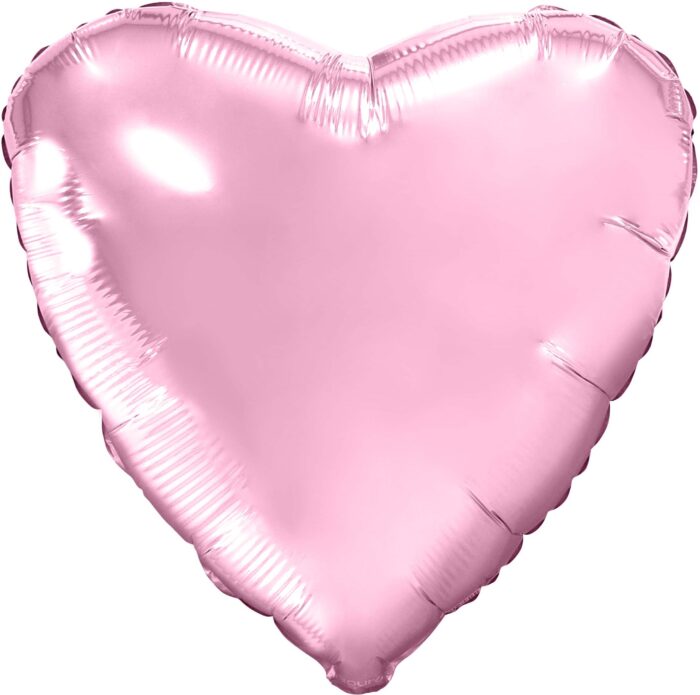 Шар (19"/48 см) Сердце, Светло-розовый, 1 шт.