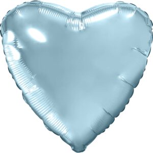 Шар (19"/48 см) Сердце, Светло-голубой, 1 шт.