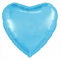 Шар (19"/48 см) Сердце, Холодно-голубой, 1 шт.