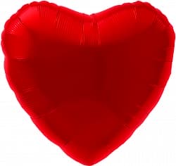 Шар (18/46 см) Сердце, Красный, 1 шт.