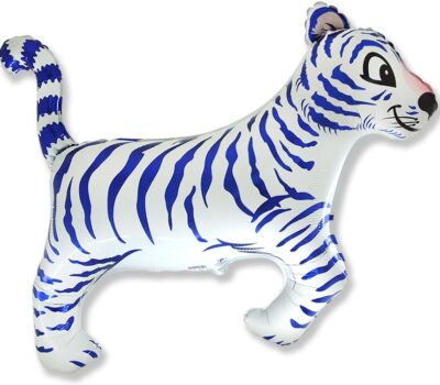 Шар (36"/91 см) Фигура, Тигр, Синий, 1 шт.
