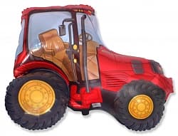 Шар (37"/94 см) Фигура, Трактор, Красный, 1 шт.