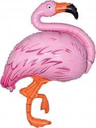 Шар (51"/130 см) Фигура, Фламинго, Розовый, 1 шт.