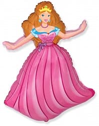 Шар (39"/99 см) Фигура, Принцесса, Розовый, 1 шт.