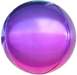 Шар К (24"/61см) Сфера 3D, Фиолетовый/Фуше, Градиент, 1 шт.