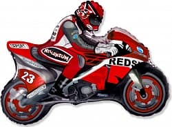 Шар (31"/79 см) Фигура, Мотоцикл, Красный, 1 шт.