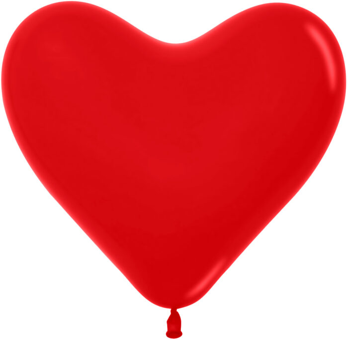 Шар Сердце (12"/30 см) Красный (015), пастель, 100 шт.