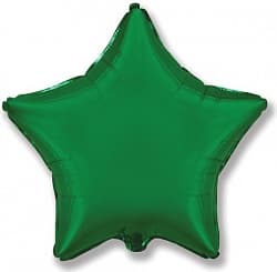 Шар (18"/46 см) Звезда, Зеленый, 1шт.
