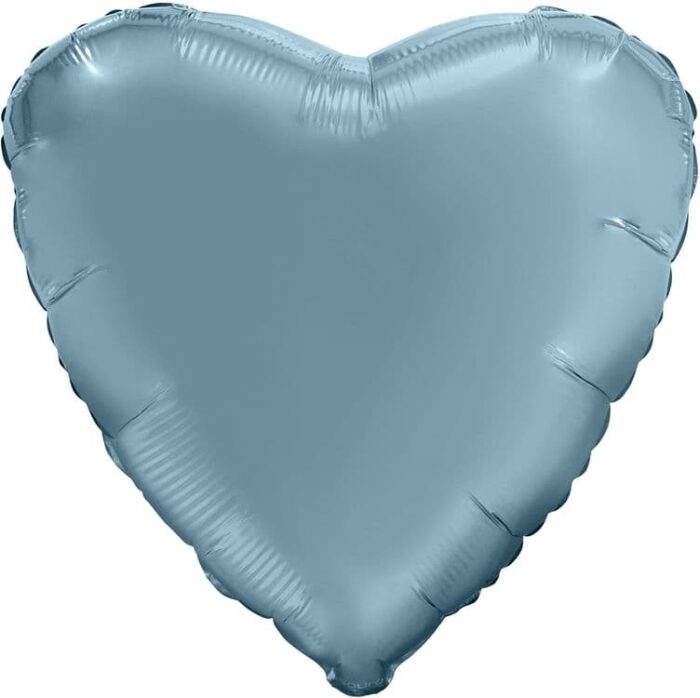 Шар (19''/48 см) Сердце, Стальной синий, Сатин, 1 шт.