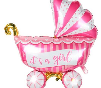 Фольгированный шар Это девочка Розовая коляска