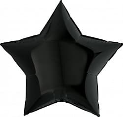 Шар (36''/91 см) Звезда, Черный, 1 шт.