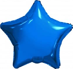 Шар (30''/76 см) Звезда, Синий, 1 шт. в упак.