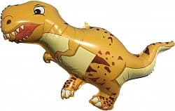 Шар (38"/97 см) Фигура, Динозавр Тираннозавр, Коричневый, 1 шт.