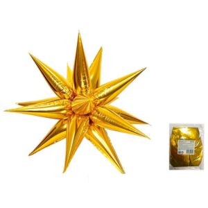 Шар К 20 Звезда составная 12 лучиков Золото в упаковке / Exploding Star Gold 12pcs Set / К 20 /