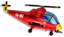 Шар Фигура Вертолет Красный (39"/99 см) 1 шт