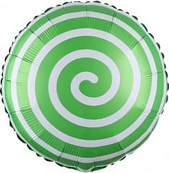 Шар Круг Леденец Спираль Зеленый (18''/46 см) 1 шт