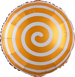 Шар Круг Леденец Спираль Оранжевый (18''/46 см) 1 шт
