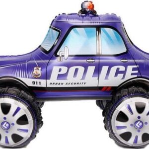 Шар 3D (24''/61 см) Фигура, Полицейская машина, Синий, 1 шт. в уп.