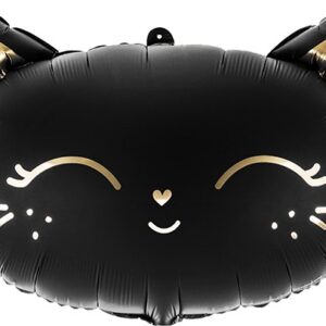 Шар (19''/48 см) Фигура, Голова, Магический котенок, Черный