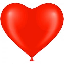 Шар (12''/30 см) Сердце, Красный (803), пастель, 50 шт.