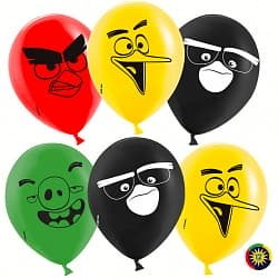 Шар (12"/30 см) Angry Birds, Ассорти, Пастель, 2ст, 50 шт