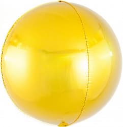 Шар К (20''/51 см) Сфера 3D, Золото, 1 шт.