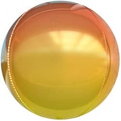 Шар К (24''/61 см) Сфера 3D, Оранжевый, Градиент, 1 шт.