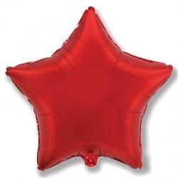 Шар (4''/10 см) Микро-звезда, Красный, 1 шт.