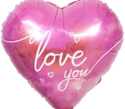 Шар (18''/46 см) Сердце, Люблю тебя (парящие сердца), Розовый, 1 шт.