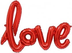 Шар (41"/104 см) Фигура, Надпись "Love", Красный, 1 шт.