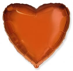 Шар (18"/46 см) Сердце, Оранжевый, 1 шт.