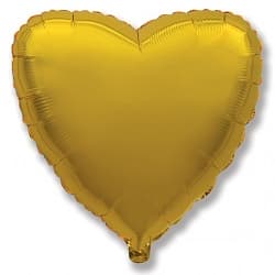 Шар (18"/46 см) Сердце, Золото,  1 шт.