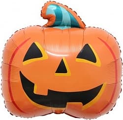 Шар (28''/71 см) Фигура, Страшная тыква на Хэллоуин, Оранжевый, 1 шт.