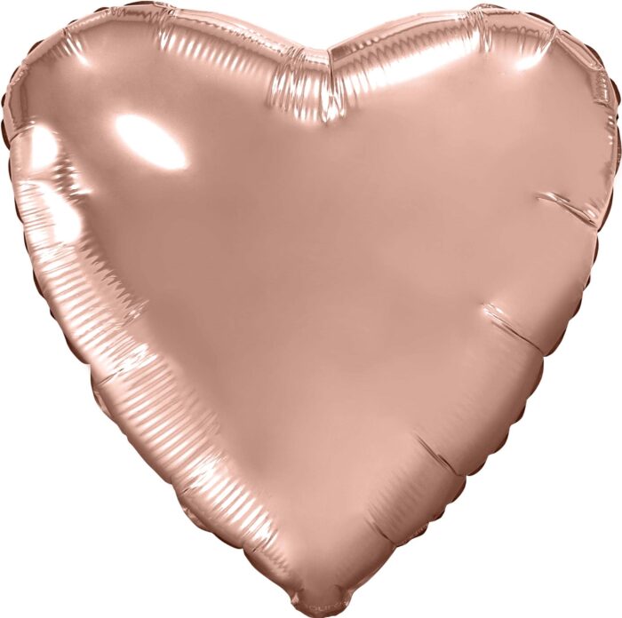 Шар (19"/48 см) Сердце, Розовое Золото, 1 шт.