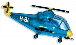 Шар (38"/97 см) Фигура, Вертолет, Синий, 1 шт.